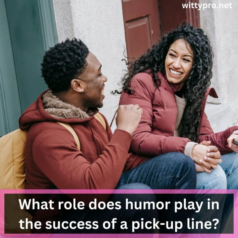 What role does humor play in the success of a pick-up line?